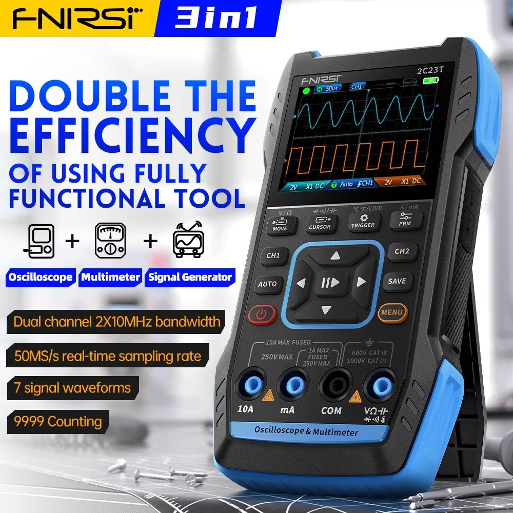 2C23T Портативный осциллограф- – обзор и цена Fnirsi Digital Oscilloscope Handheld