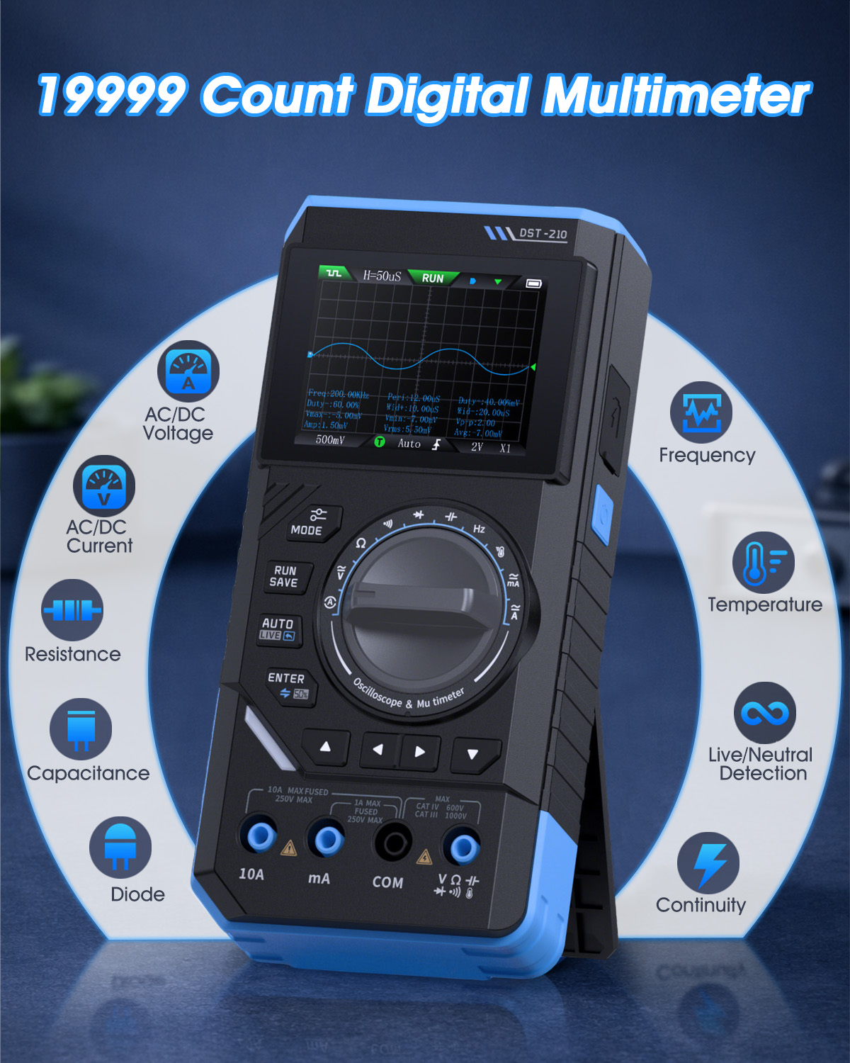 FNIRSI DST-210 3-в-1 портативн – обзор и цена Fnirsi Digital Oscilloscope Handheld